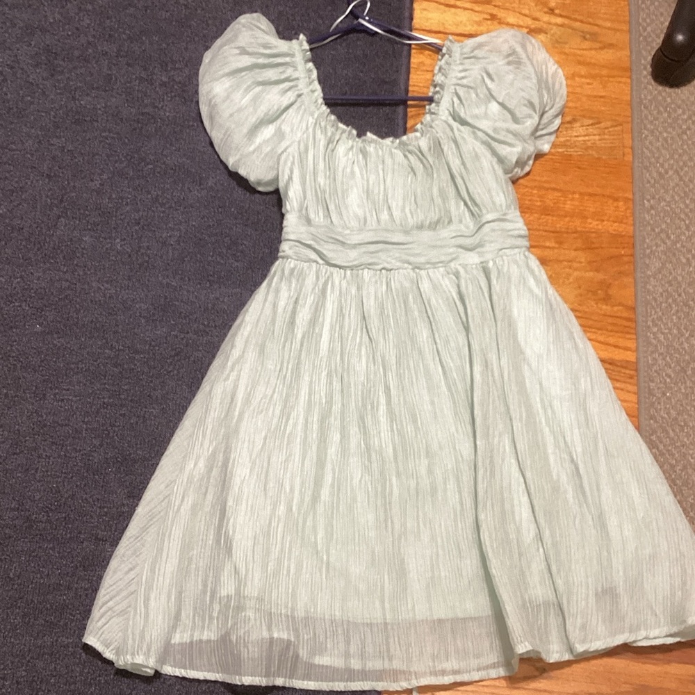 Mine Mint Green Puff Sleeve Dress
